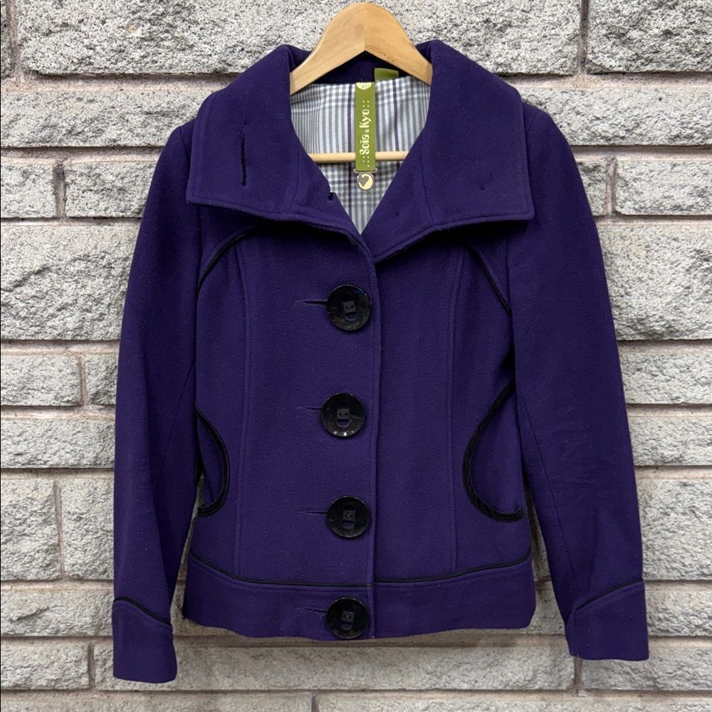 Soia & Kyo Women's Deep Purple Pea Coat